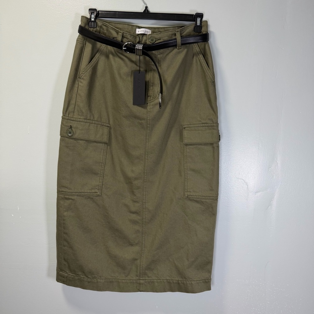 Gianni Bini Paige High Rise Belted Flap‎ Pocket Midi Cargo Skirt Sz 31 NWT